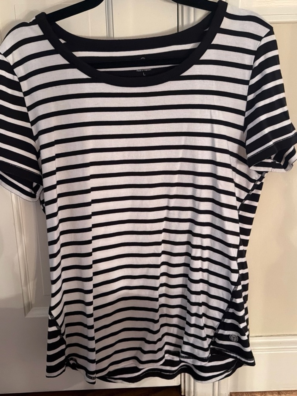 Everyday Striped Short-Sleeve Top - Black & White